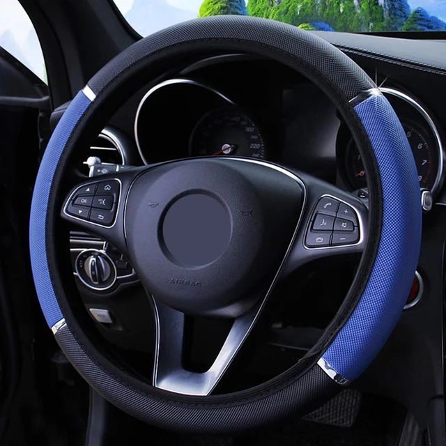 Funda para volante de coche de cuero pu, barra de Flash, cómoda banda  elástica, cubierta de mango, accesorios interiores de coche, 3-38CM -  AliExpress