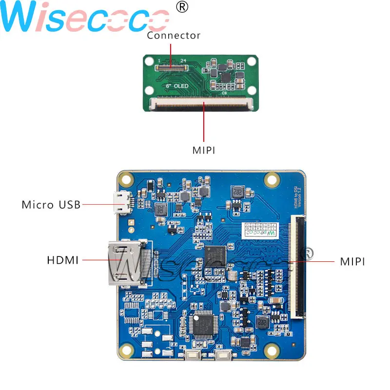 Wisecoco 5,9" FHD AMOLED гибкий ips дисплей 2160*1080 ЖК-экран 48 контактов с HDMI MIPI USB плата контроллера