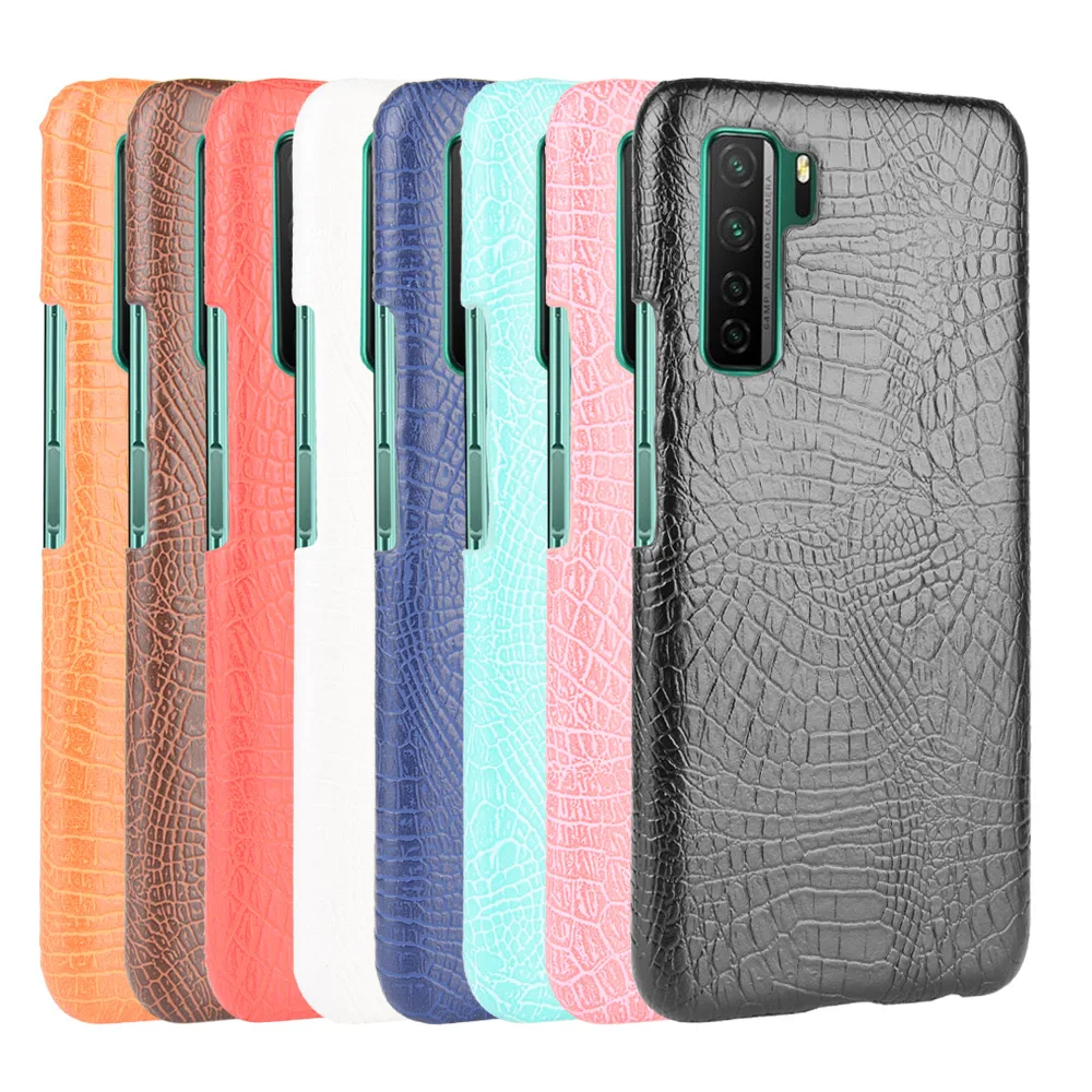 Роскошный чехол из искусственной кожи с имитацией крокодиловой для Huawei P40 Lite |