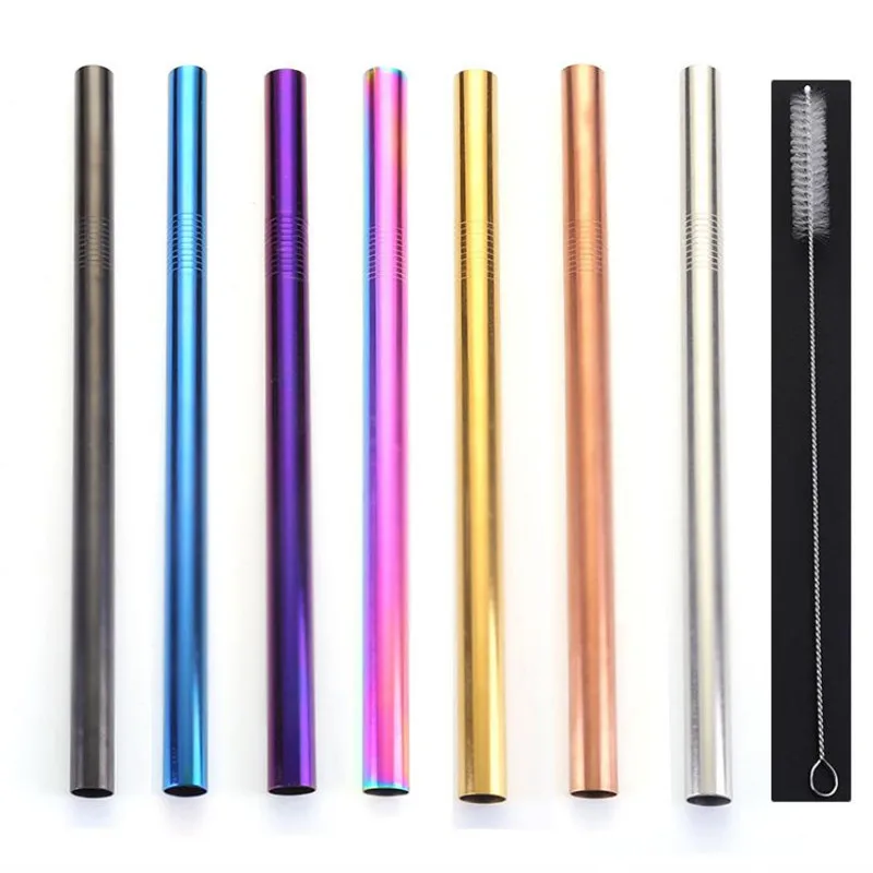 

5 Colors 304 Stainless Steel Straw 20oz Travel Mug Coffee Cup Accessories Straight Drinking Straw