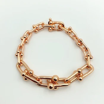 

Hot Sale Gradient U-shape Chain Bracelets Bangles for Women Girl Ladies Valentine Gift1:1 S925 Sterling Silver Brand Jewelry