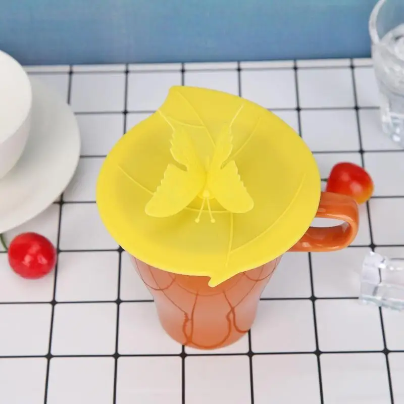 1 Cartoon Heat Resistant Silicone Cup Lid Leakproof Cups Cover Tea Cup Suction Unique Soft Silica Gel Has Good Anti-Skid Effect