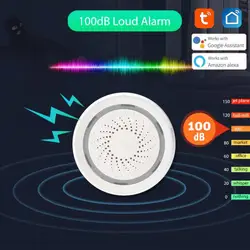 Tuya – système d'alarme domestique sans fil, avec capteur, wi fi, sirène, 120db, USB, son et lumière, fonctionne avec Alexa et Google Home 