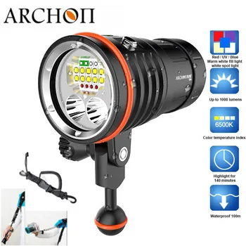 

ARCHON Diving Flashlights 10000LM D39V 100M Diving Video Headlight Underwater Photographing Light Powerful Scuba Dive Spotlight