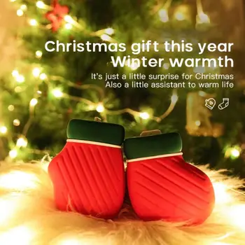 

Creative silicone hot water bottle water injection hand warmer warm water bag mini Christmas gloves socks warm baby gift