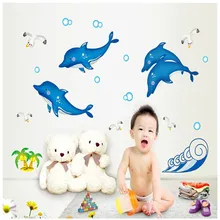 [Горячая Распродажа] мультфильм ванная комната детская комната потолочные украшения светящиеся наклейки настенные наклейки Дельфин ABQ7601Y