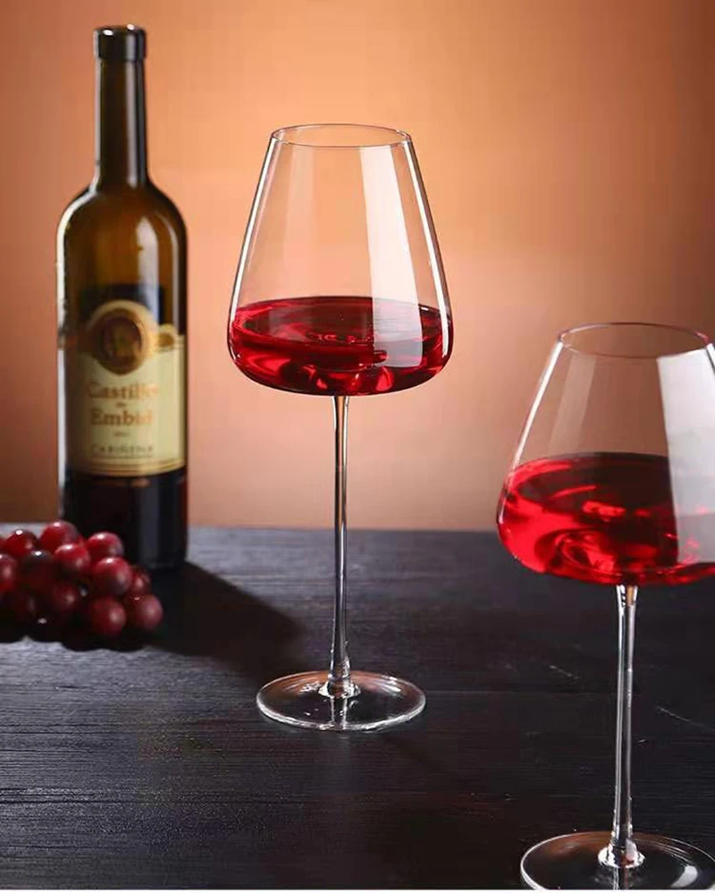 Hand-Blown Long Stem Wine & Champagne Glasses, Set of 2