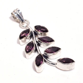 

Amethyst Pendant Silver Overlay over Copper, Hand made Women Jewelry gift , P8943