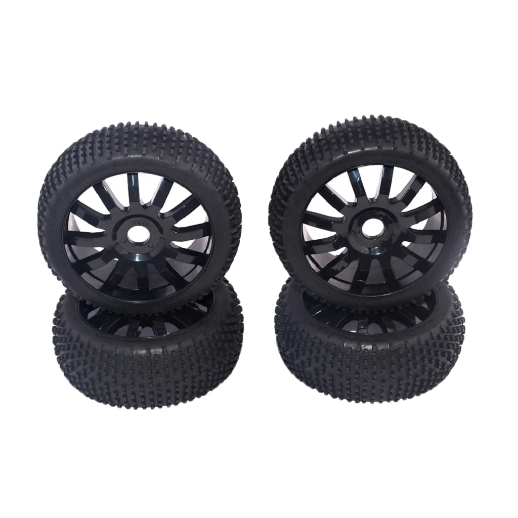 4 Pieces RC Buggy Wheels and Tyres 1/8 Scale Off-road Car for HSP HPI Redcat