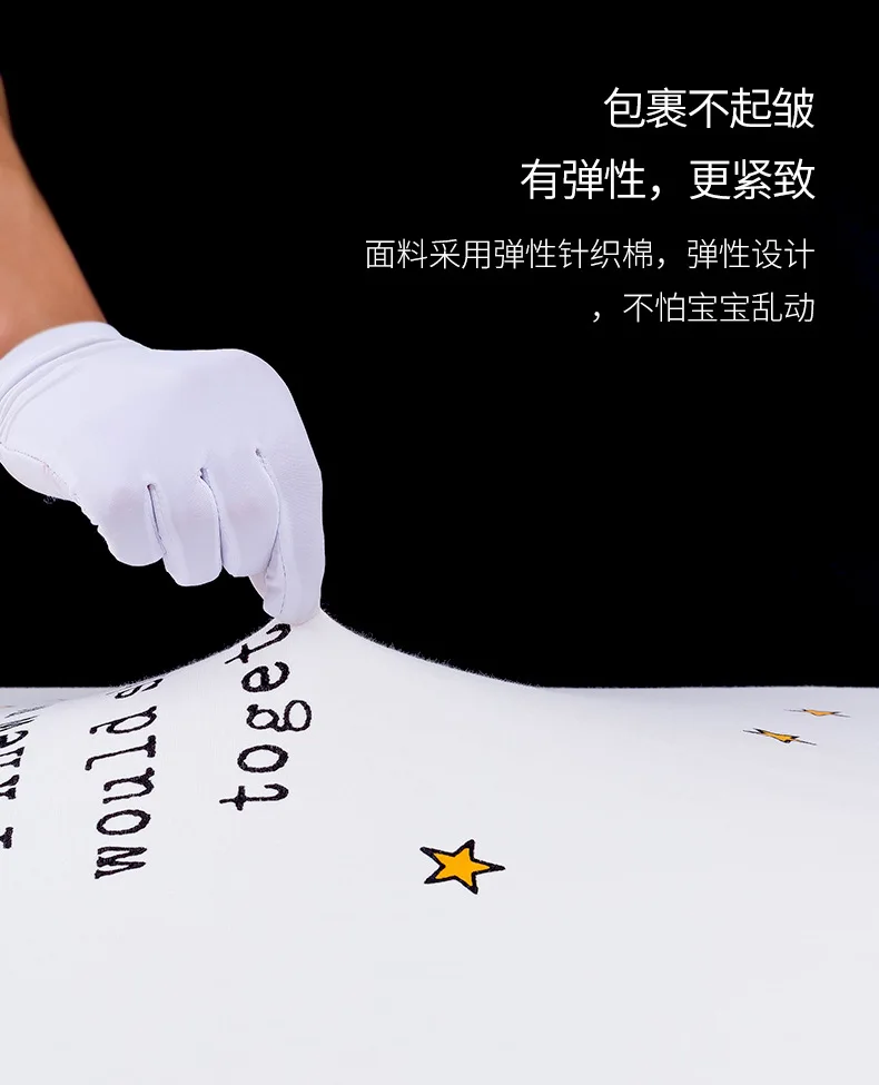 INS Nordic Baby Cot Fitted Bed Sheet Knit Cotton Matress Cover Newborn Baby Child  Bed Sheets Cute Printing Bedroom Beddings