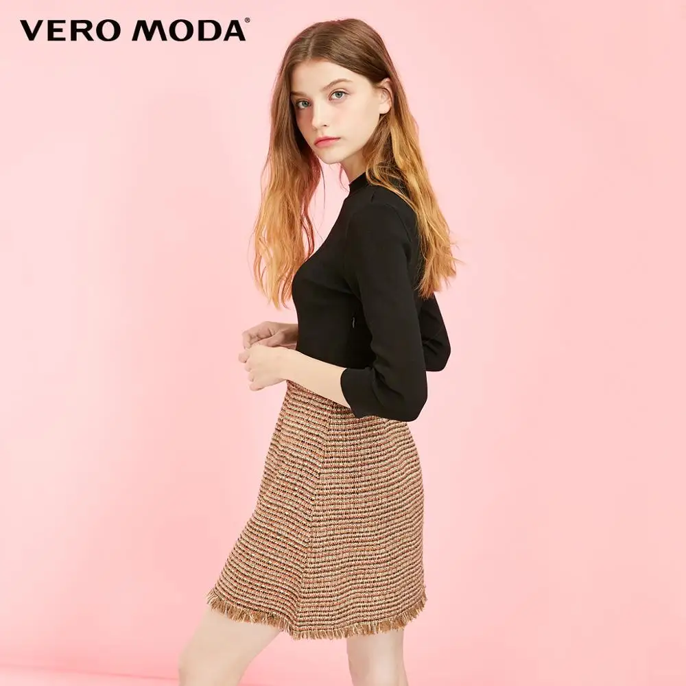 Vero Moda женское OL Стиль сплайсинга шерсть трикотажное платье | 319146509