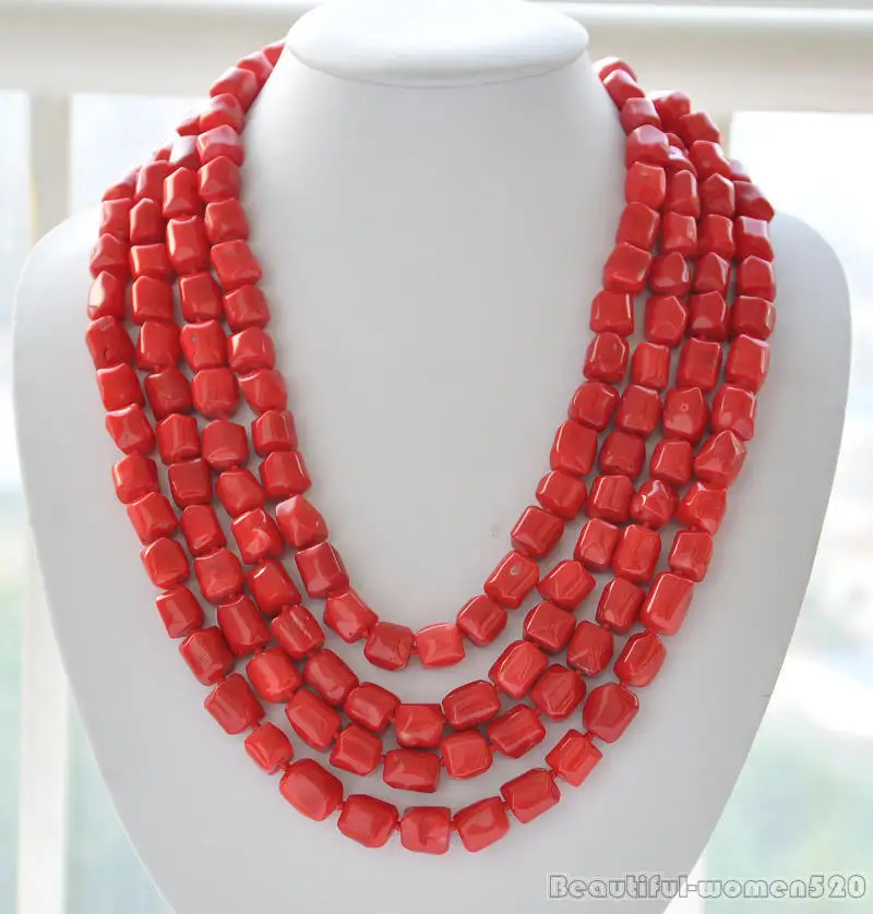 

Long 70inch 12x14mm massive red coral NECKLACE