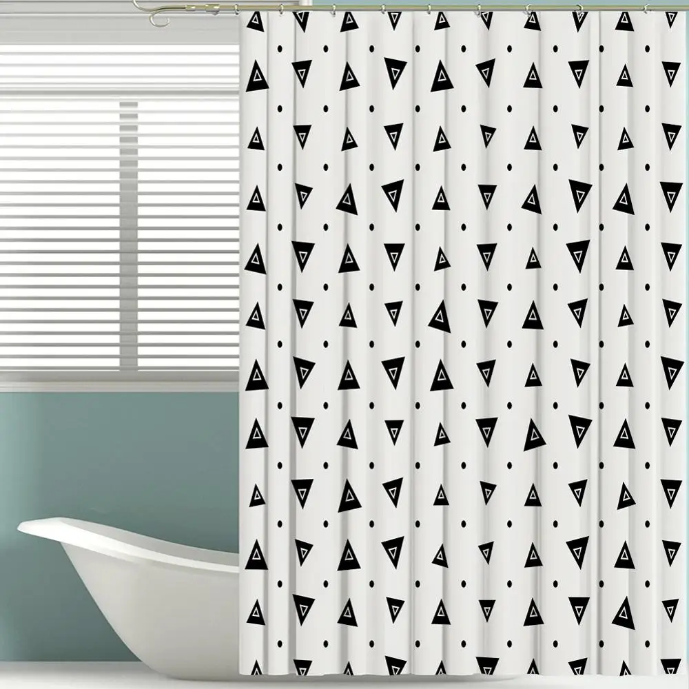 

New Shower Curtain High Quality Fabric Bathroom Shower Curtain Polyester Material Simple Style Bathroom Decoration