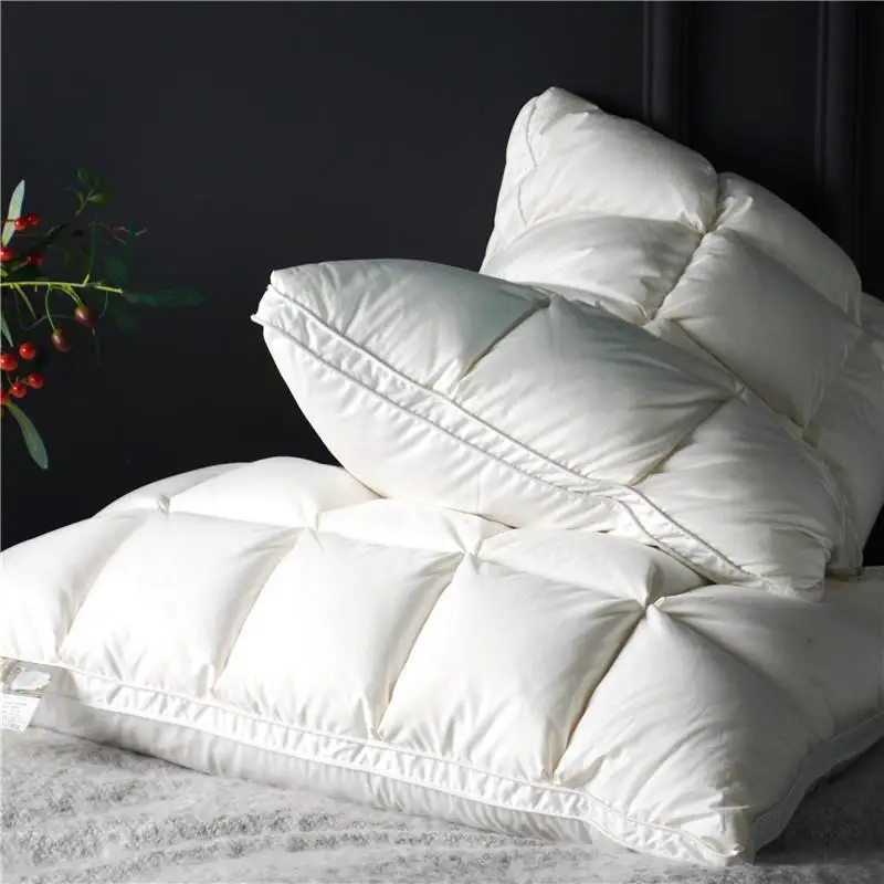 45 2pcs White Pink Premium High End Natural Goose Down Pillows For