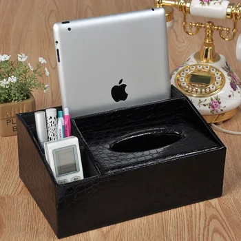 

Multifunctional Waterproof Tissue Box Leather European-Style Paper Extraction Box Creative Desktop Remote Control Storage Box