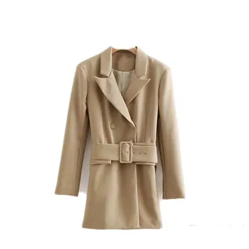 

Camel Casual Office Lady Solid Coat Autumn Fashion Workwear Women Coats Outerwear Women Khaki Casual Spring Autumn Jacket