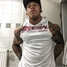 Стиль мышцы фитнес братья жилет Мужской Бег тренировочный костюм с капюшоном спортивный жилет