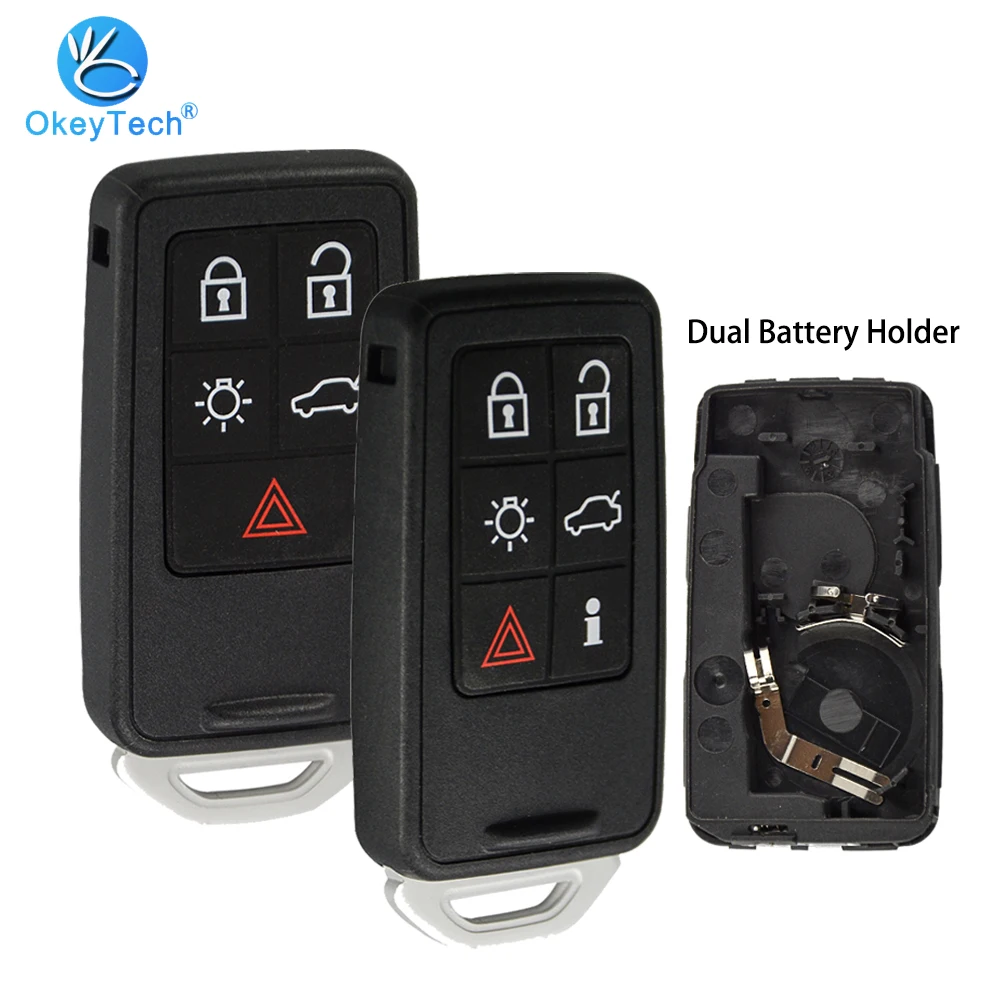

OkeyTech for Volvo XC60 XC40 S90 V40 XC70 V70 S40 V50 Remote Car Smart Key Fob Cover Case Replacement Holder 5 6 Buttons Pad