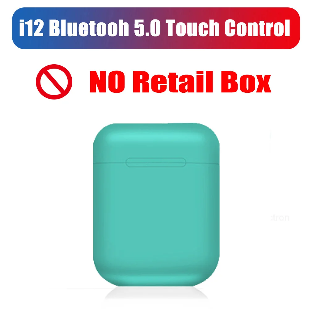 i12B blue no box Горячая Распродажа i12 tws Bluetooth наушники с сенсорным управлением беспроводные гарнитуры истинные беспроводные стерео наушники для airdots ушные наушники для телефонов - Цвет: i12B blue no box