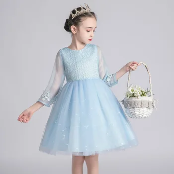 

2020 Children Girls Embriodery Lace Princess Tutu Dress Spring Autumn Girl Kids Birthday Party Evening Dresses Vestidos Clothes