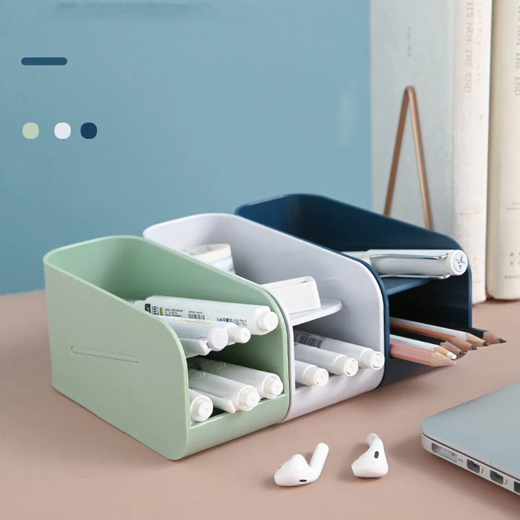 

Multifunctional Magnetic Case Office Stationery Holder Storage Box Organizer Lipstick Cosmetic Storage Desktop Organizing Tool