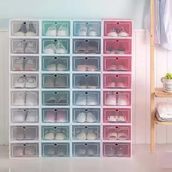 

Thickened Shoe Cabinet transparent Dustproof Footwear Support Space Saving Cabinet Closet Stand Storage Rack Box Shoe Organizer