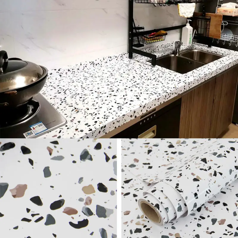 Encimeras de cocina de papel tapiz de mármol impermeable-Fondos de