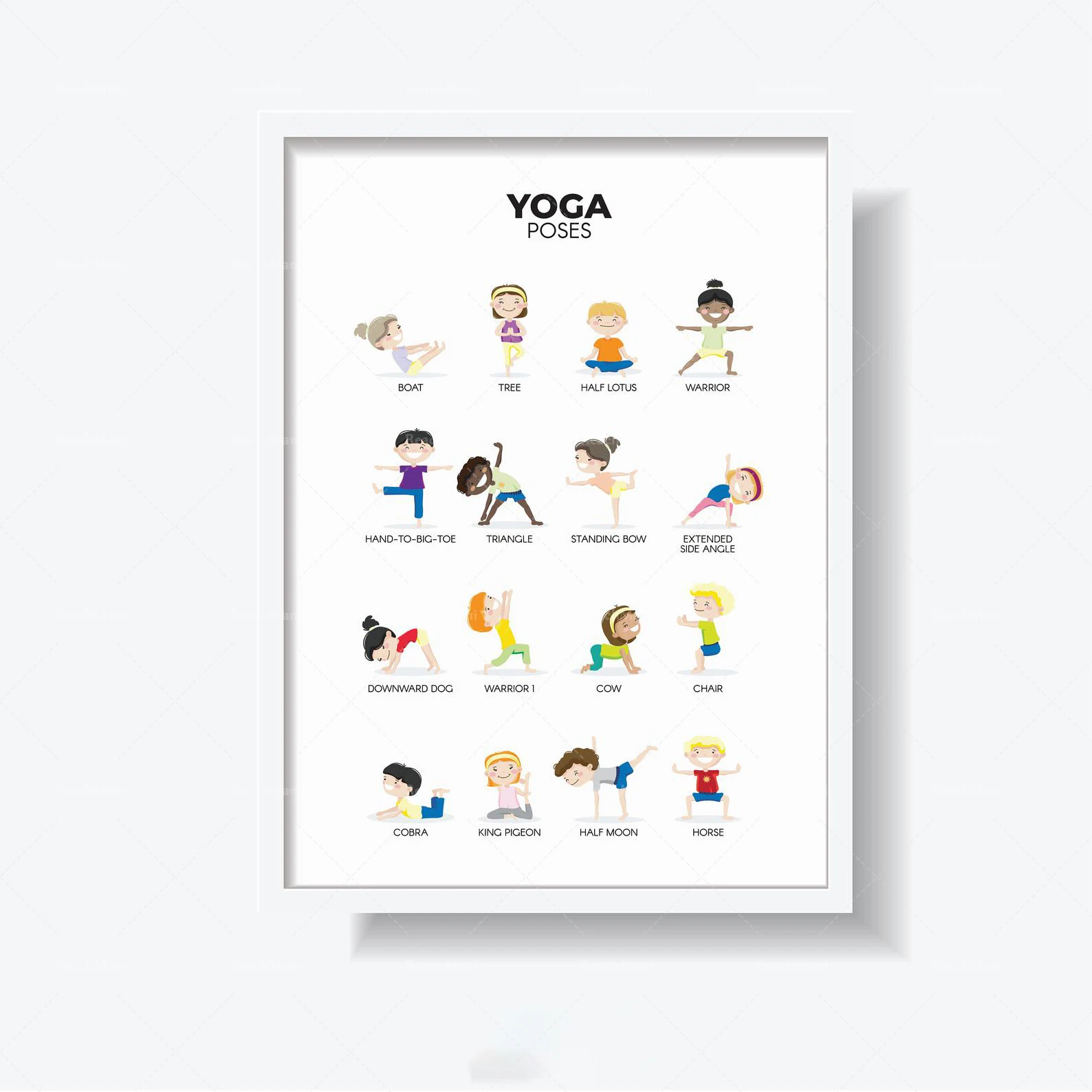 Yoga Poses Practical Life Kids Room Wall Art Kindergarten Primary  Educational Poster Learning Chart Printable - Painting & Calligraphy -  AliExpress