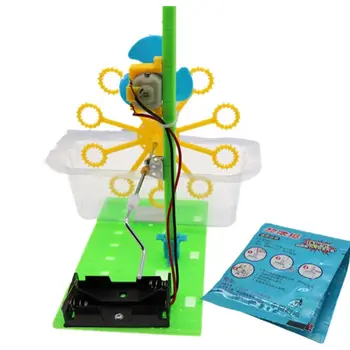 

DIY Bubble Machine Electric Toy Science Experiment Kit Manual Assembly Education Water Blowing Toys For Children