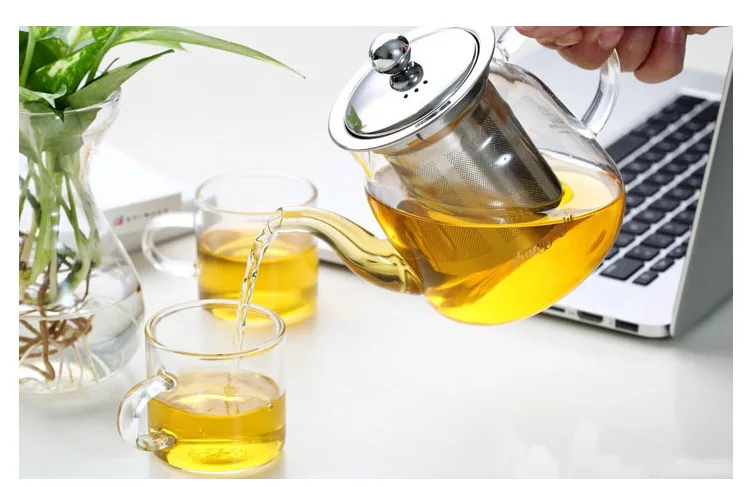 Stainless Steel Filter Inner Wearing Glass Teapot Heat-resistant Glass Tea Set Tea Pot