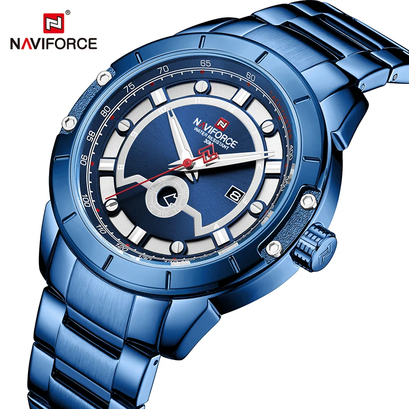 NAVIFORCE Топ бренд Роскошные мужские часы модные золотые бизнес повседневные дата и