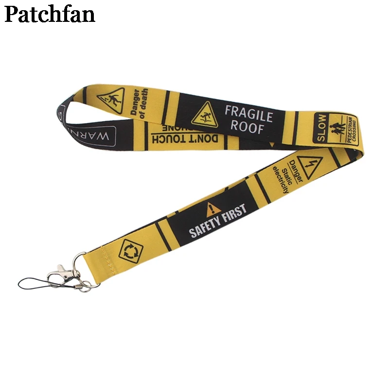 Patchfan предупреждающие знаки ремешки с петлей id бейдж держатели телефона ожерелье