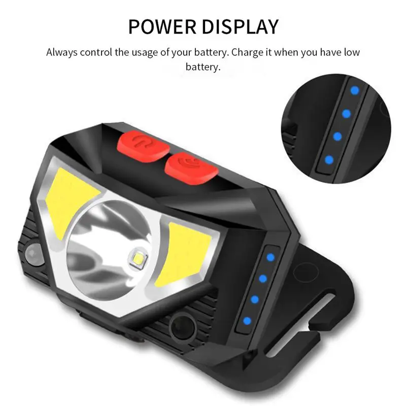 6000lums Hands-free LED Headlamp Motion Sensor head lamp LED headlight Torch Lamps inductive for Outdoor Night Fishing