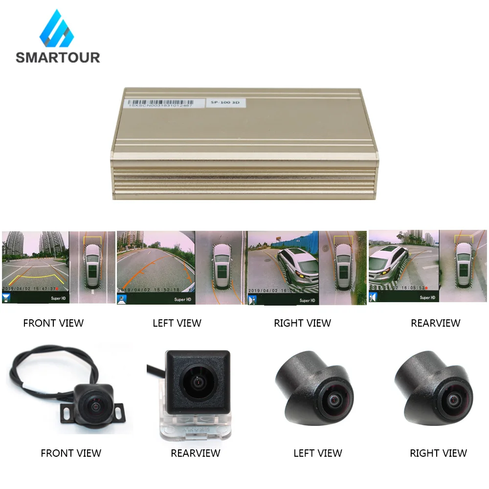  Smartour car 360 3D Surround View System Auto Bird View Panorama DVR System 4 Camera HD 1280P Recor