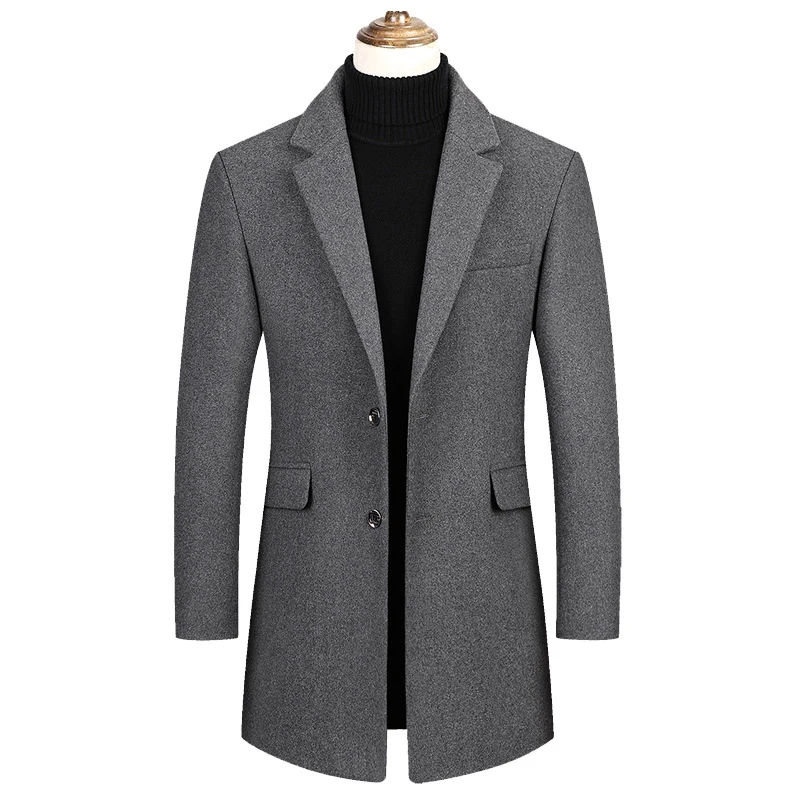Новинка года; длинное однобортное манто Homme Hiver Cachemire