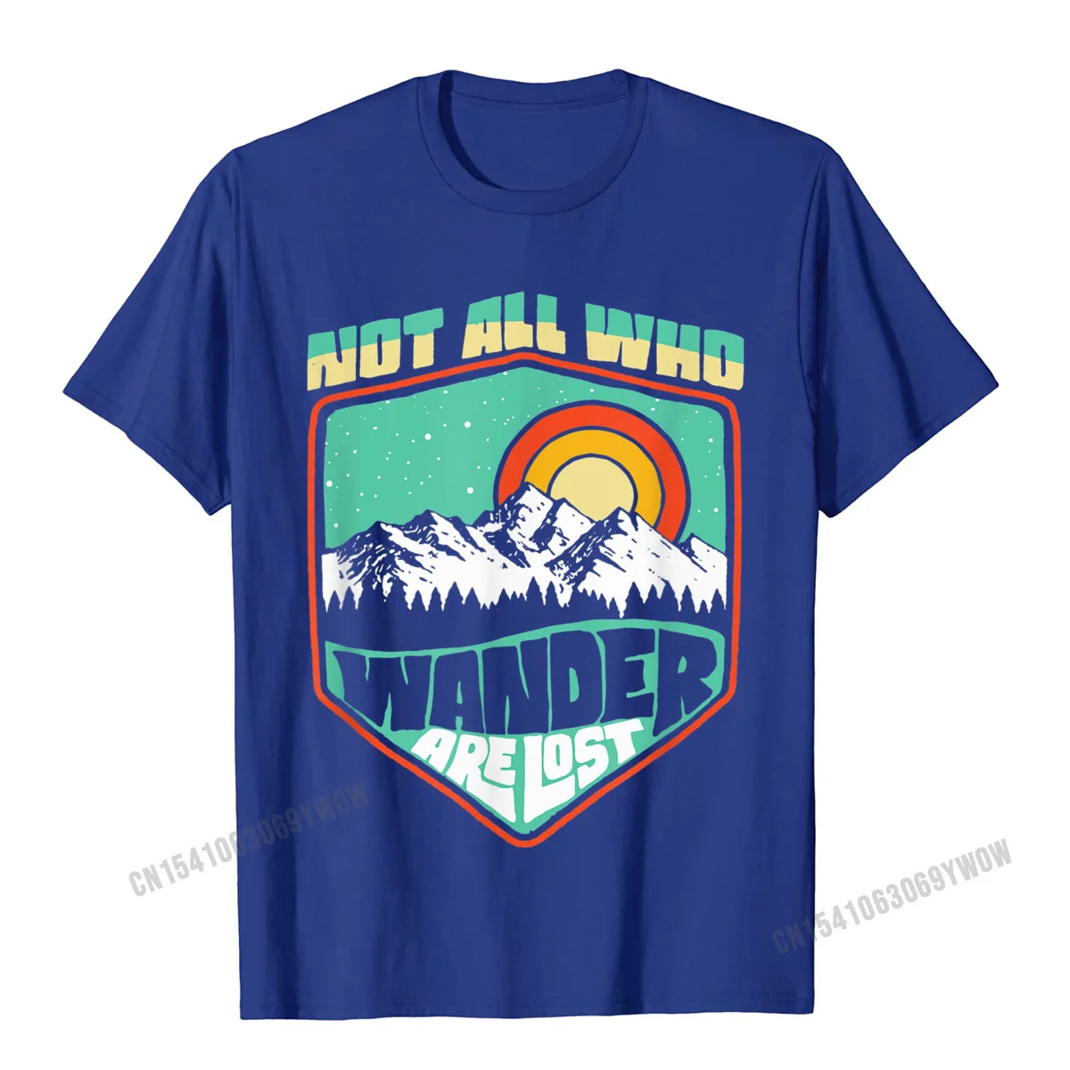 Slim Fit Men Fashionable Group Tees O Neck Labor Day 100% Cotton Fabric T Shirt Design Short Sleeve T Shirt Drop Shipping Not All Who Wander Are Lost Retro Outdoor 80s Badge T-Shirt__135 blue