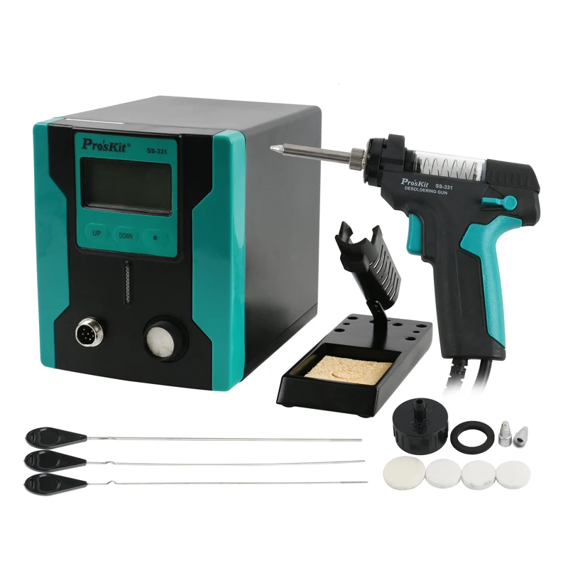 Pro'skit SS-331B Upgrade Version ESD Digital Adjustable Desoldering Suction Gun Suction Pump Station For PCB Desolder Repair afbeelding