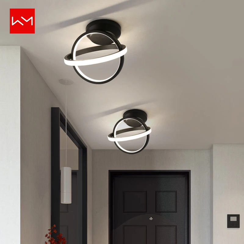 

WANMING Creative LED Ceiling Lights Modern Rotatable Ring Pendant Lamp for Corridor Aisle Hall Entrance Balcony White/Black