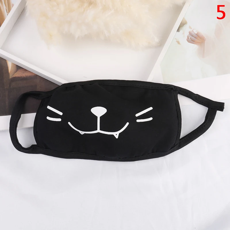 1PC Black Anti-Dust Cotton Masks Cute Bear Anime Cartoon Mouth Mask Kpop Teeth Mouth Muffle Face Mouth Masks Women Men