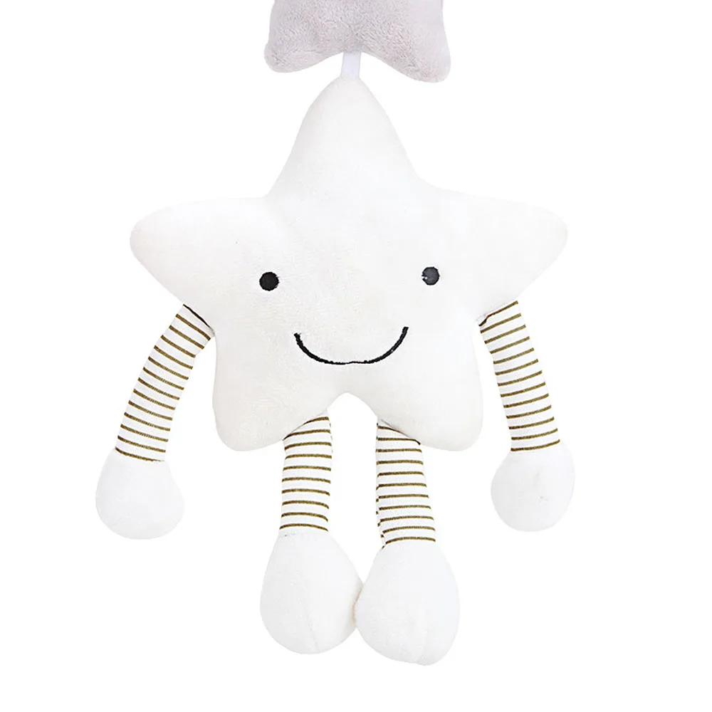 Baby Rattles Baby Toys Cute Star Music Wind Bell Bed Bell Pendant Plush Toys Soft Hand Bell Educational Toys for Kids Children