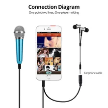 FONKEN Mini Mikrofon cep telefonu için taşınabilir cep telefonu Mic 3.5mm cep telefonu Mikrofon android telefon şarkıcı Mikrofon Metal