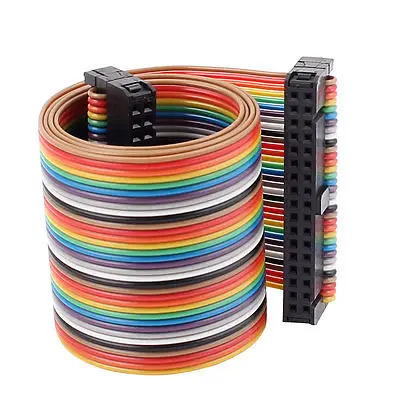 

IDC 34 Pin 34 Way F/F Connector Flat Rainbow Ribbon Cable 48cm for DIY