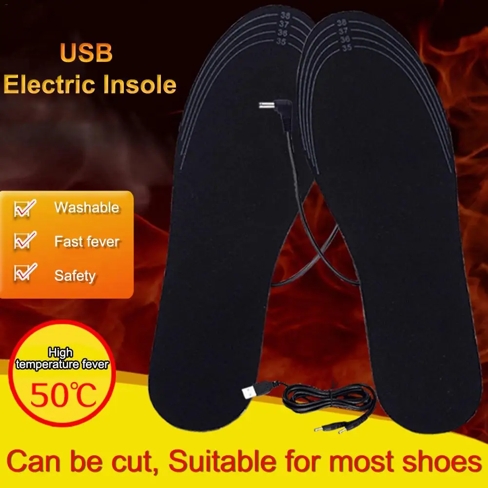 Unisex Winter Warmer Foot USB Charging Electric Heated Insoles For Shoes Heating Insole Boots Cuttable Rechargeable Heater Pads