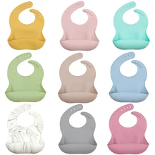 

Baby Shower Gift Feeding Waterproof Baby Bibs For Newborn Silicone Burp Cloth Portable Adjustable Bib Children's products