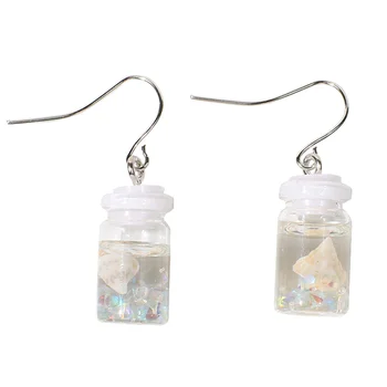 

Fashion Shell Bottle Eardrop Creative Earring Ornament Women Ear Decor Ear Jewelry (White)