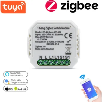 

Tuya ZigBee Smart Switch Light Relay Breaker Module Automation Support Amazon Alexa Google Home Smart Life APP Remote Control