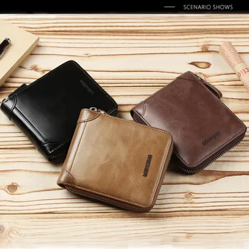 

Fashion Men's Wallet Multi Card Holder Pu Leather Coin Purse Clutch Buckle Retro Short Wallet 2020 New бумажник Пакет карт