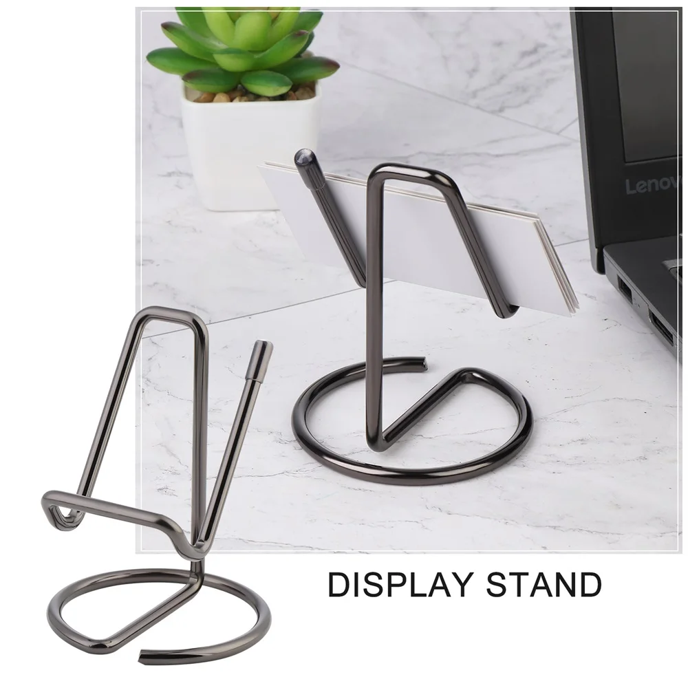 1PC Business Card Holder Mobile Phone Stand for Desk Cute Metal Display Holder Office Desktop Name Card for Men Women