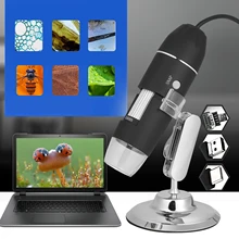 USB цифровой зум микроскоп Лупа с функцией OTG 8-светодиодный светильник увеличительное стекло 1600X увеличение с подставкой