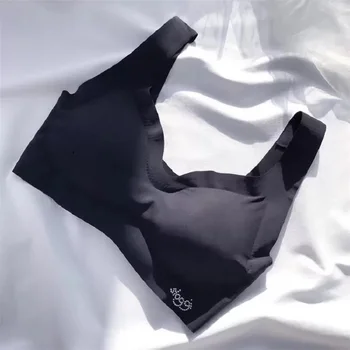 

Seamless Fitness Candy Women Underwear Cooling Gathers Shock-Proof Thin Pad Sexy Push Up Bra Female Intimate Bralette Lingerie